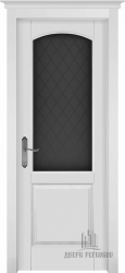 Межкомнатная дверь Фоборг массив эмаль белая остекленная