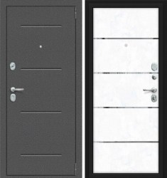 Входная дверь PORTA R-2 104.П50 Антик Серебро/Snow Art IMP-6